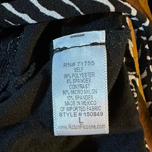 Robin Piccone Women's Abstract Print Sleeveless Jumpsuit‎ Tie-Waist Black Size L - Picture 4 of 11